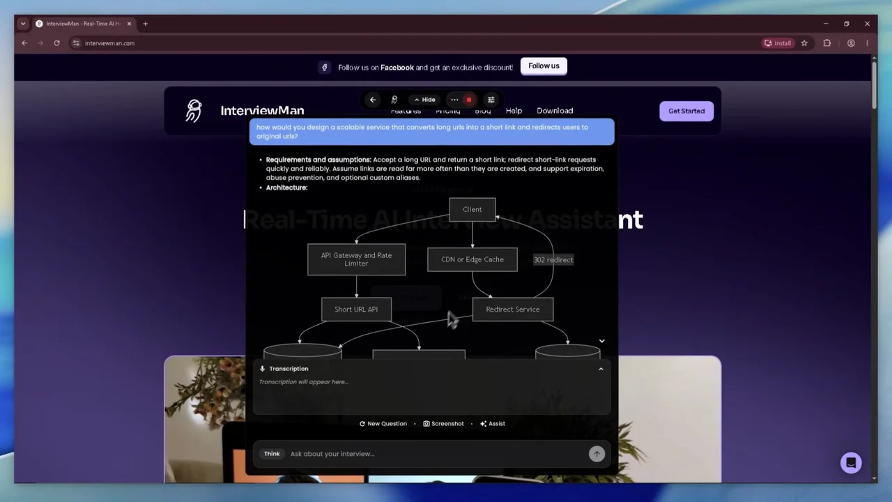 InterviewMan in a System Design Round: a Mermaid Diagram Drawn Live