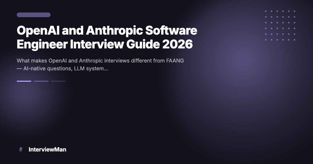 Посібник зі співбесіди на Software Engineer в OpenAI та Anthropic 2026 - Guides | InterviewMan Blog