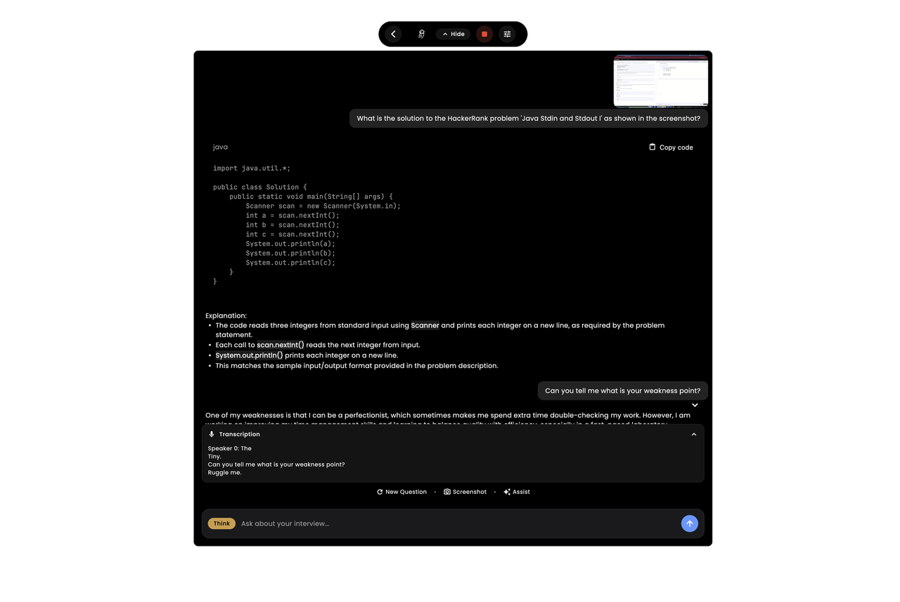 InterviewMan app overlay visible only to you